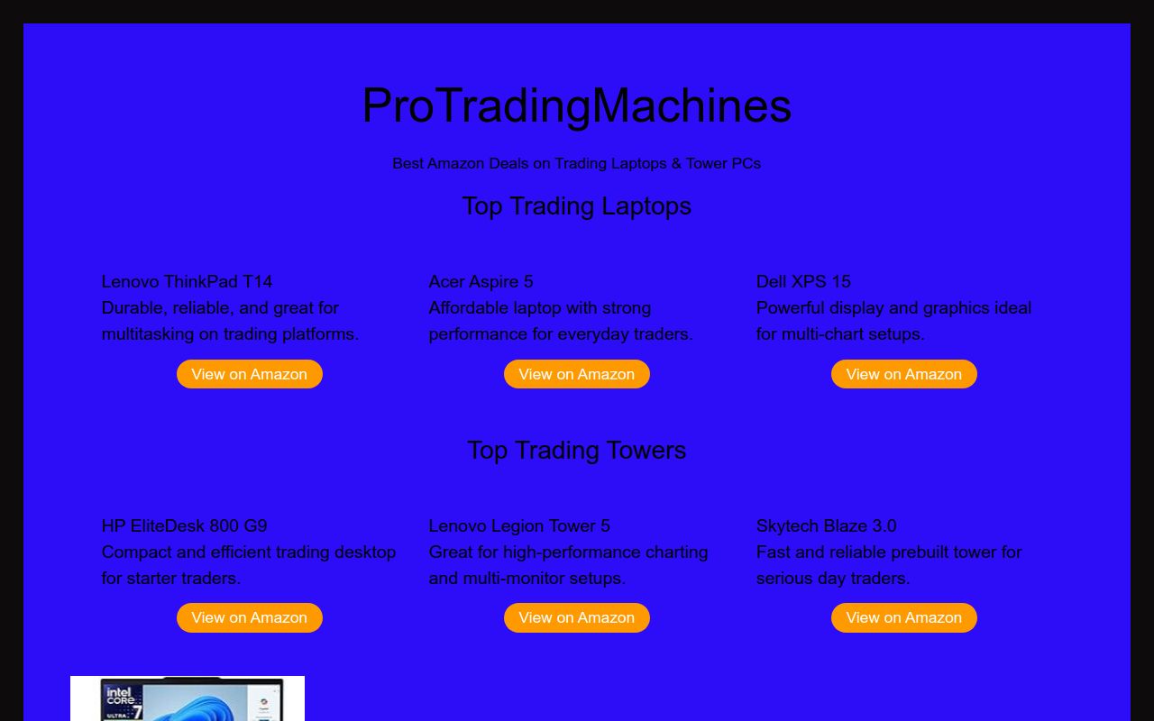 Trading One Pro Computer ProTradingMachines.com